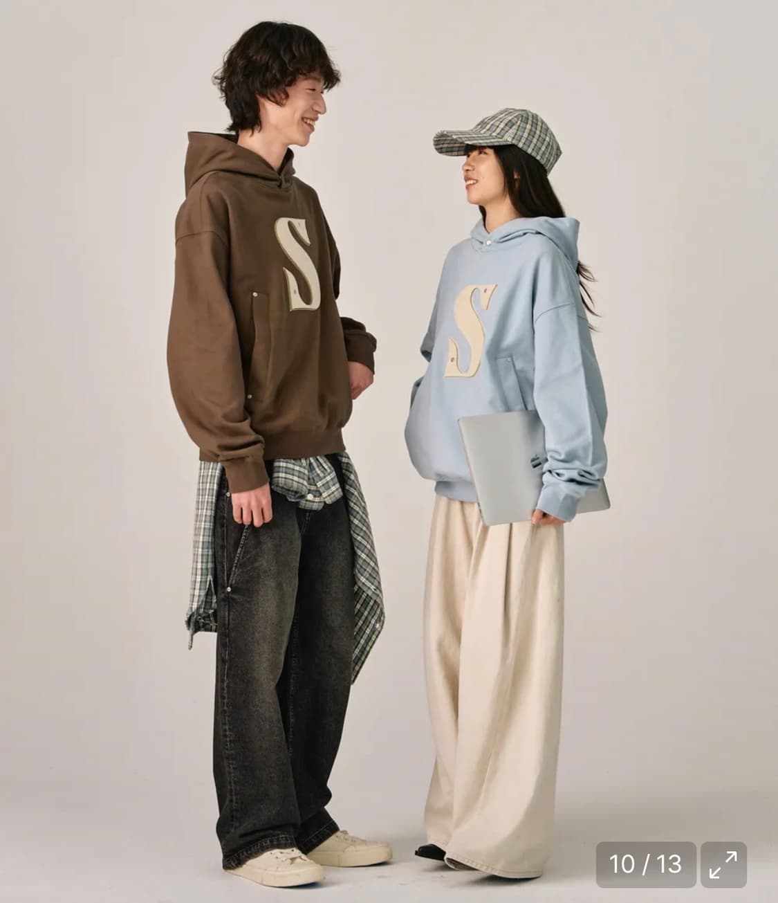 새터 리벳 아플리케 포켓 로고 후드 브라운슈가 상품이미지2