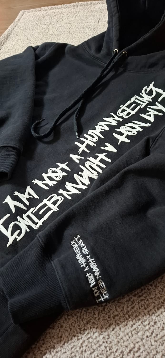 아임낫어휴먼비잉 블랙 후드티 M 상품이미지1