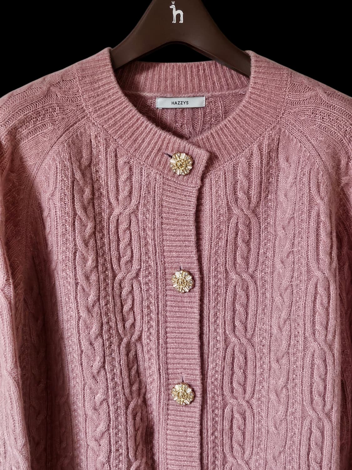 헤지스 울캐시미어 혼방/ 코럴 비즈장식 여성가디건 90/정가 33만원 상품이미지3