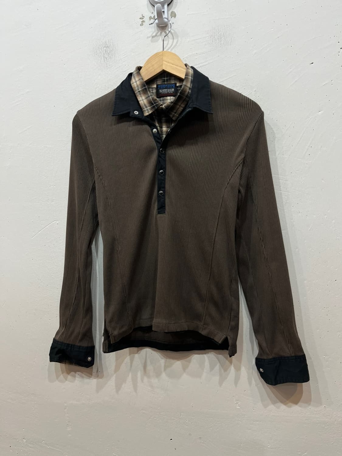 NICOLE CLUB for men 레이어드 골지 립 pk 롱슬리브 상품이미지1