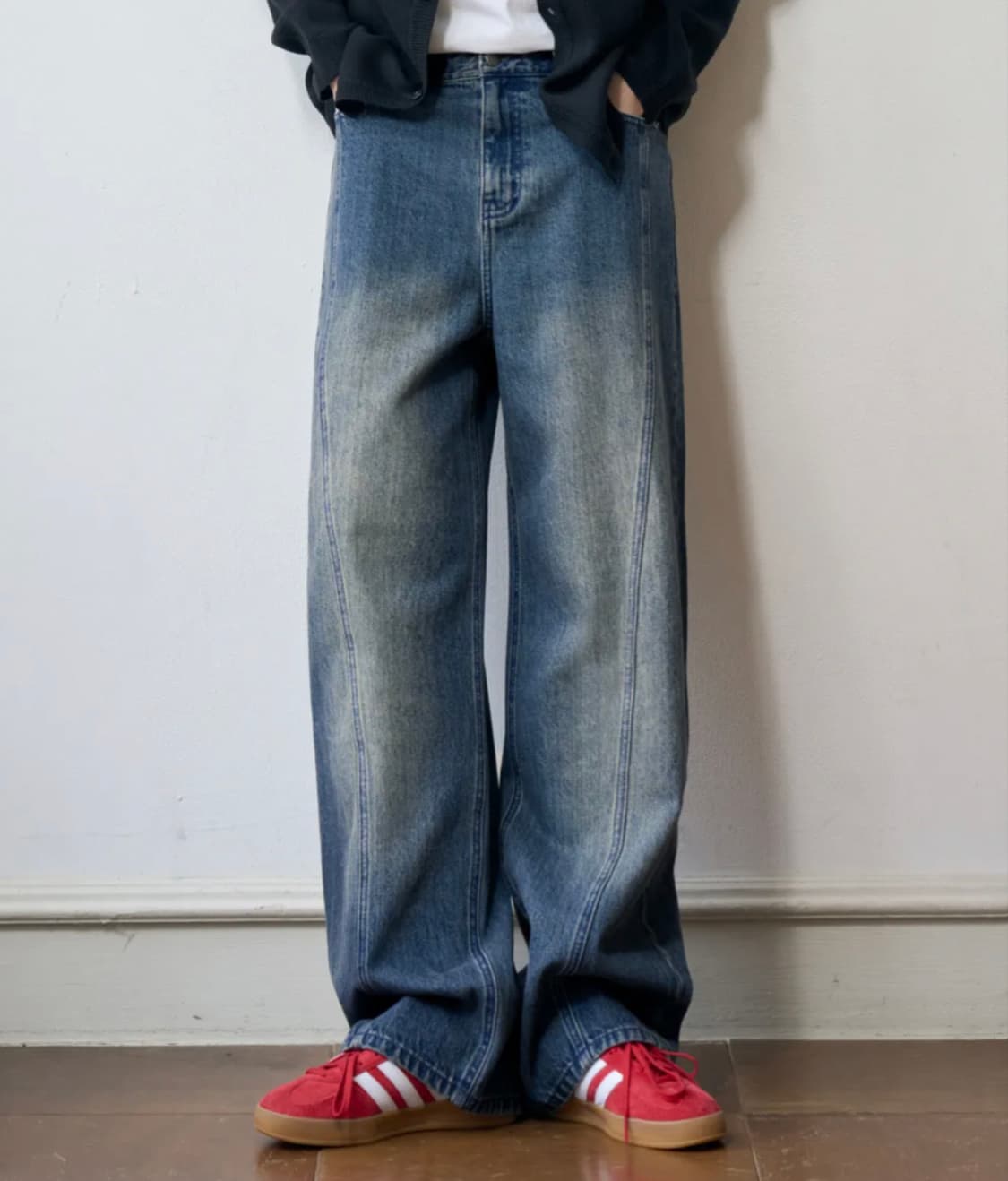아워데이즈 커브드 와이드 데님 팬츠 L 상품이미지1