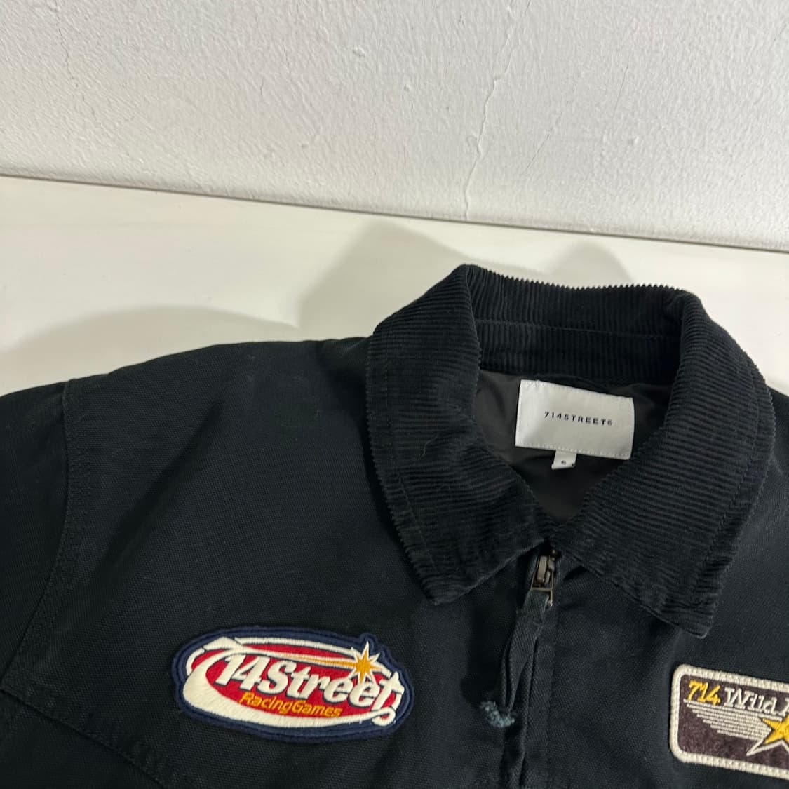 95 714STREET 블랙 카라 코듀로이배색 캔버스 워크자켓 상품이미지4