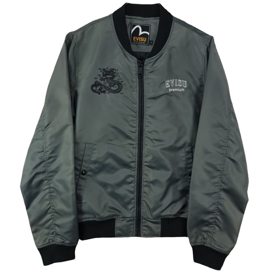 [에비수] 드래곤 용 자수 수베니어 봄버 스카쟌 자켓 챠콜 M19935 상품이미지2