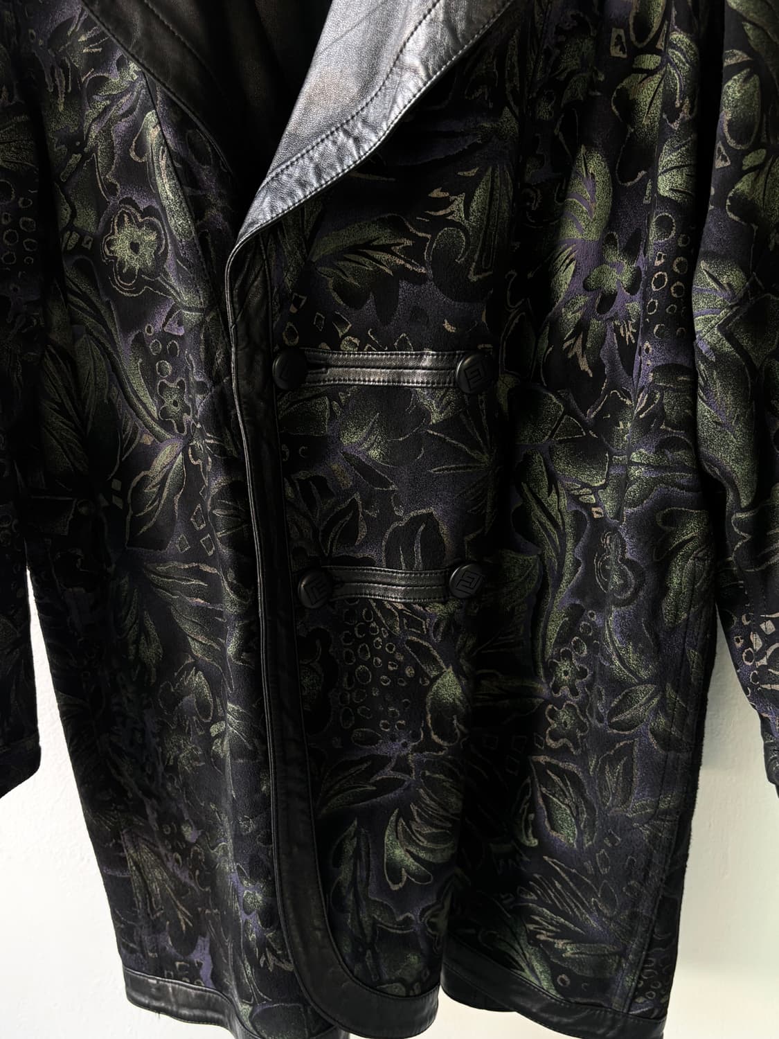 피에르 발망 아카이브 80’s 리버서블 자카드 레더 코트 상품이미지8