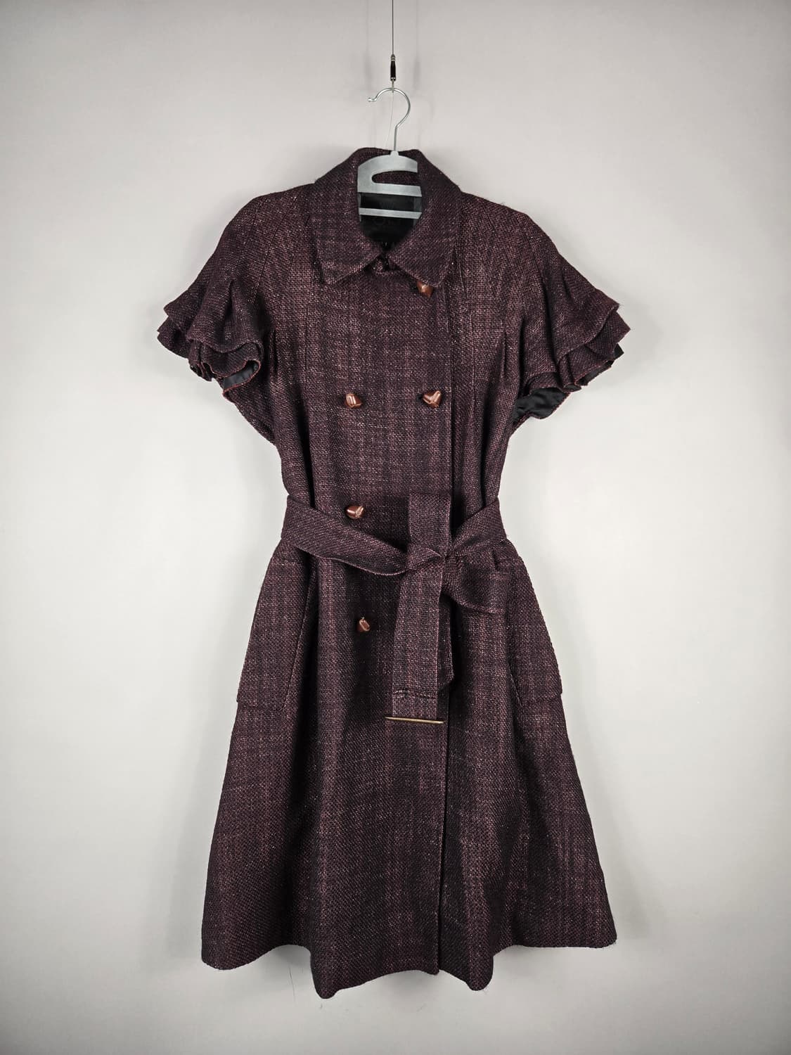 [무료배송]오즈세컨 55 여성 울 혼방 벨트 트렌치 원피스 상품이미지2