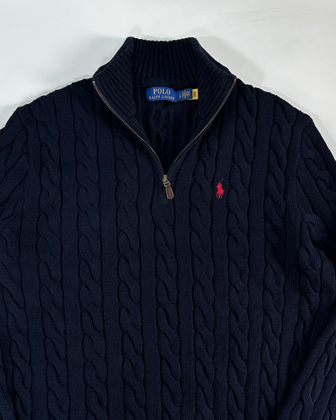 폴로 랄프로렌 네이비 케이블 반집업 니트 (va.17) 상품이미지3