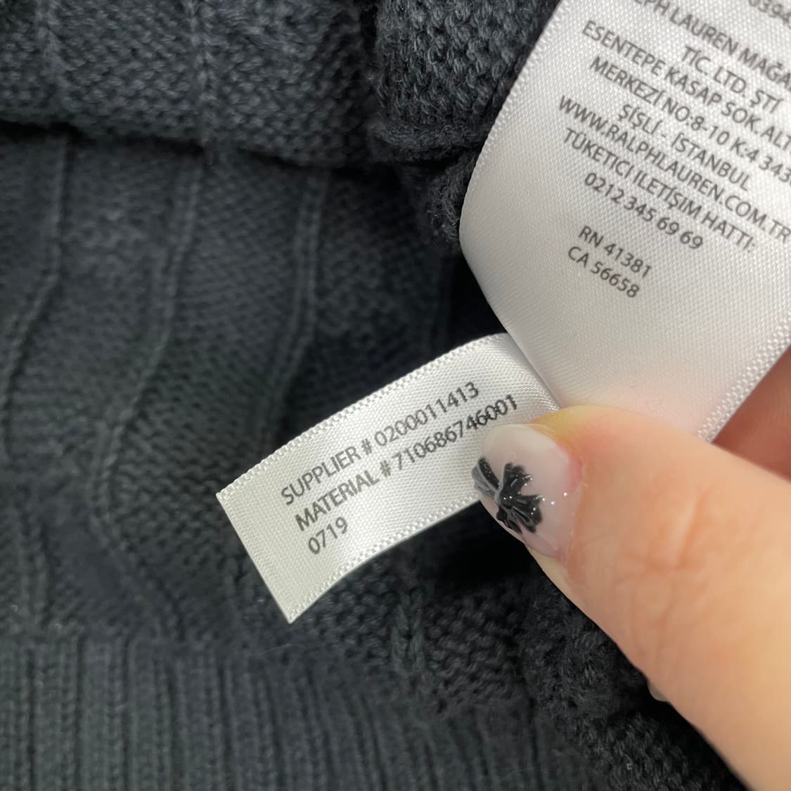 폴로 랄프로렌 블랙 케이블 니트 XL 상품이미지6