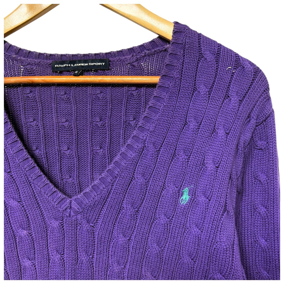 3767 랄프로렌 퍼플 꽈베기 케이블 니트 상품이미지2