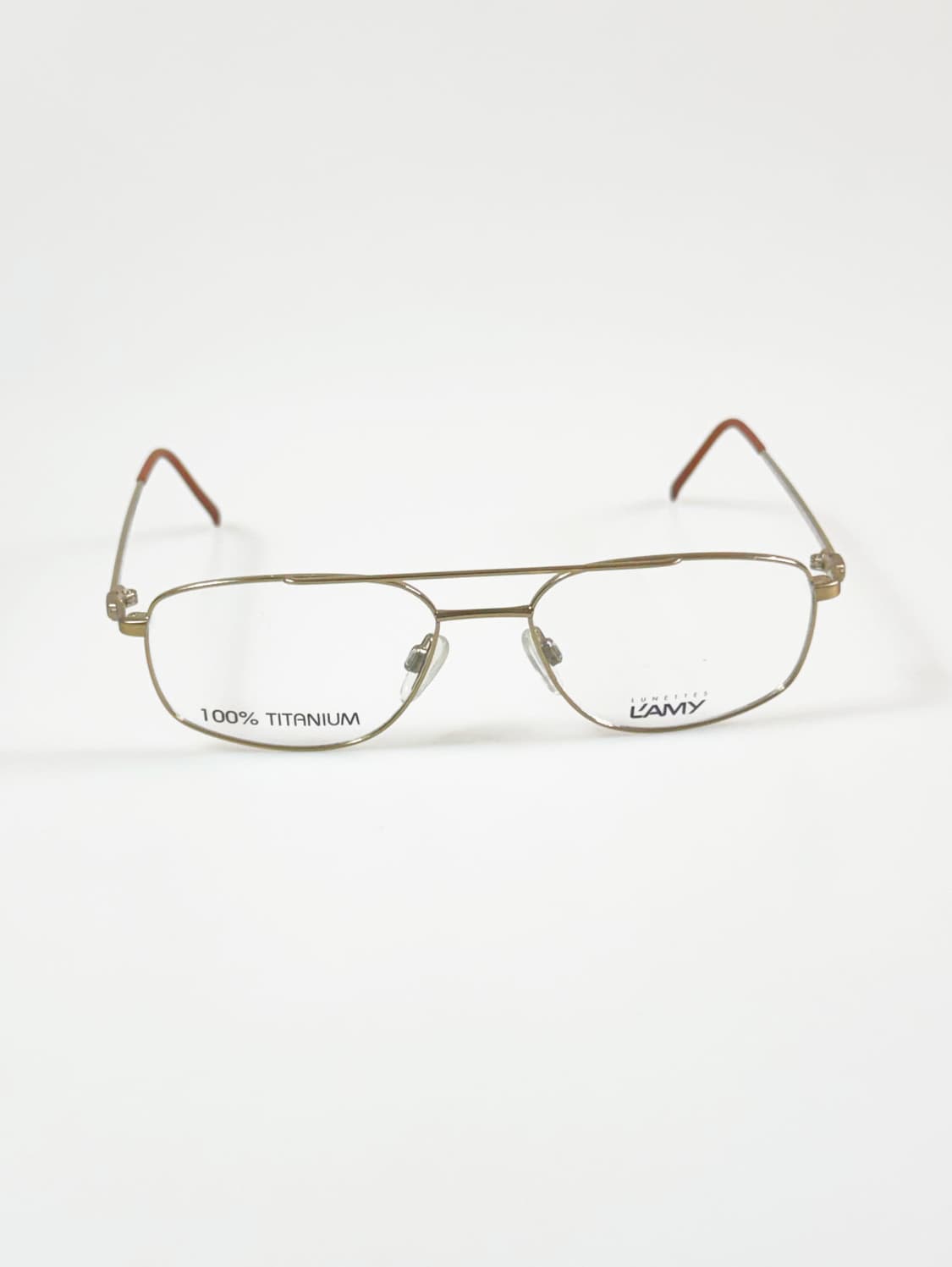 LAMY 골드 티타늄 슬림 스퀘어 보잉 프레임 빈티지 안경 상품이미지2