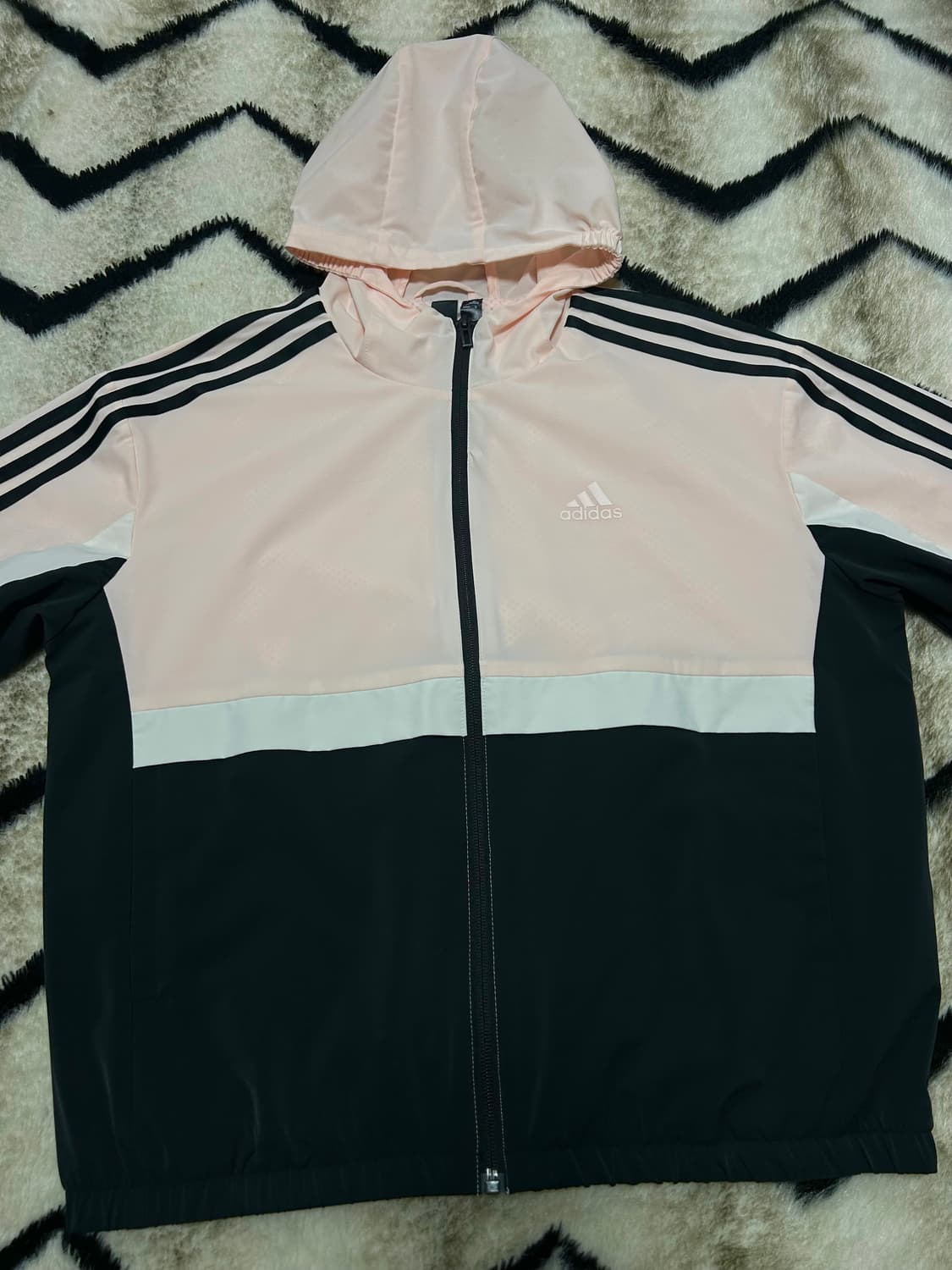 [S]아디다스 퓨처 아이콘 후드 바람막이 자켓/핑크블랙 상품이미지4