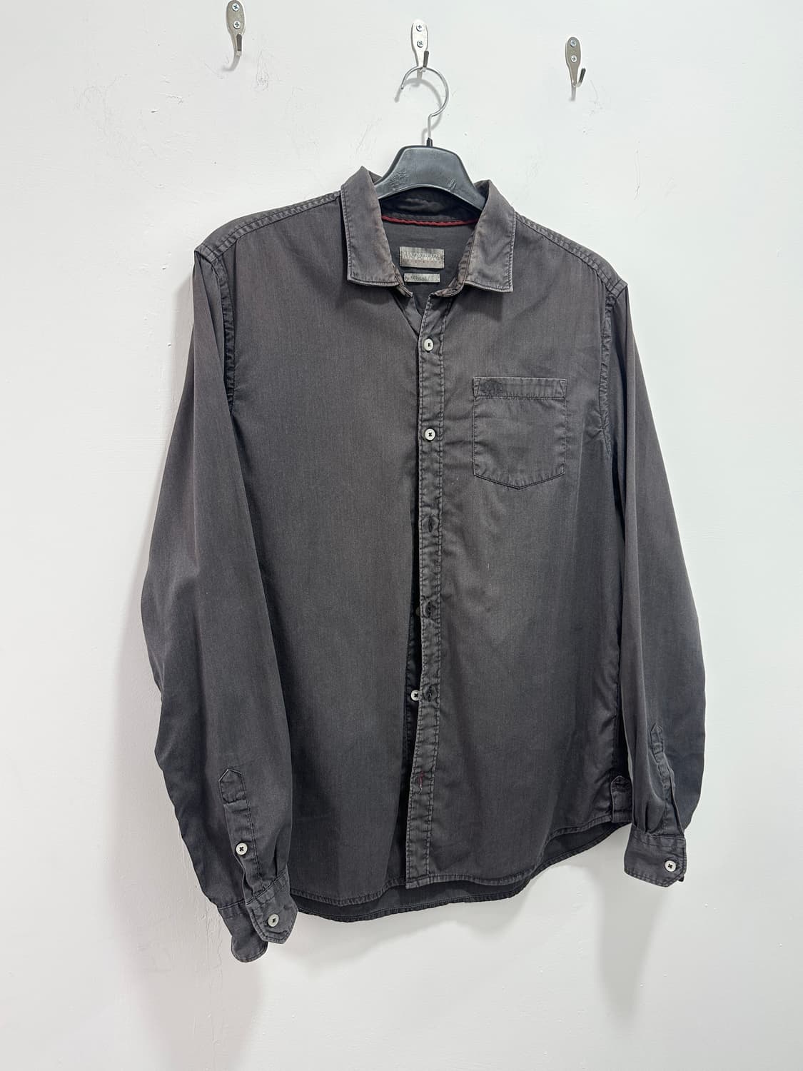 Napapijri washed brown side detail shirt 상품이미지3