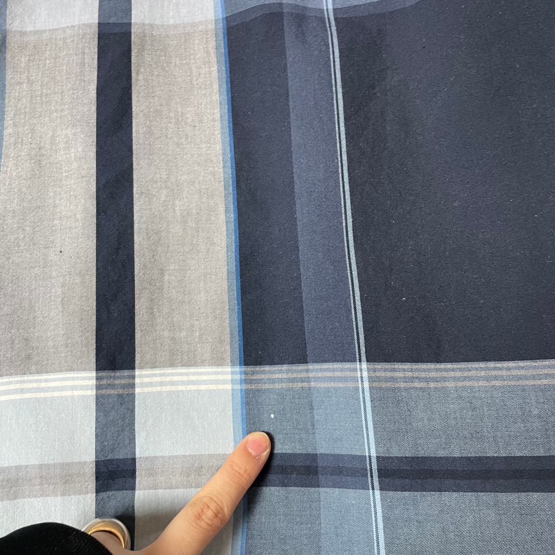 헤지스 블루 그레이 멀티 배색 체크 긴팔 셔츠 105 상품이미지6