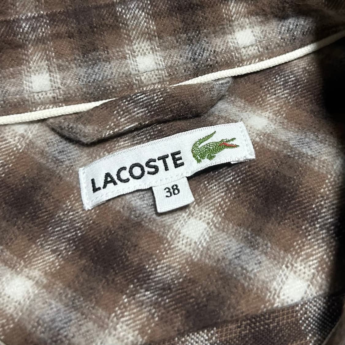 [S] Lacoste 라코스테 브라운 플란넬 체크셔츠 상품이미지6