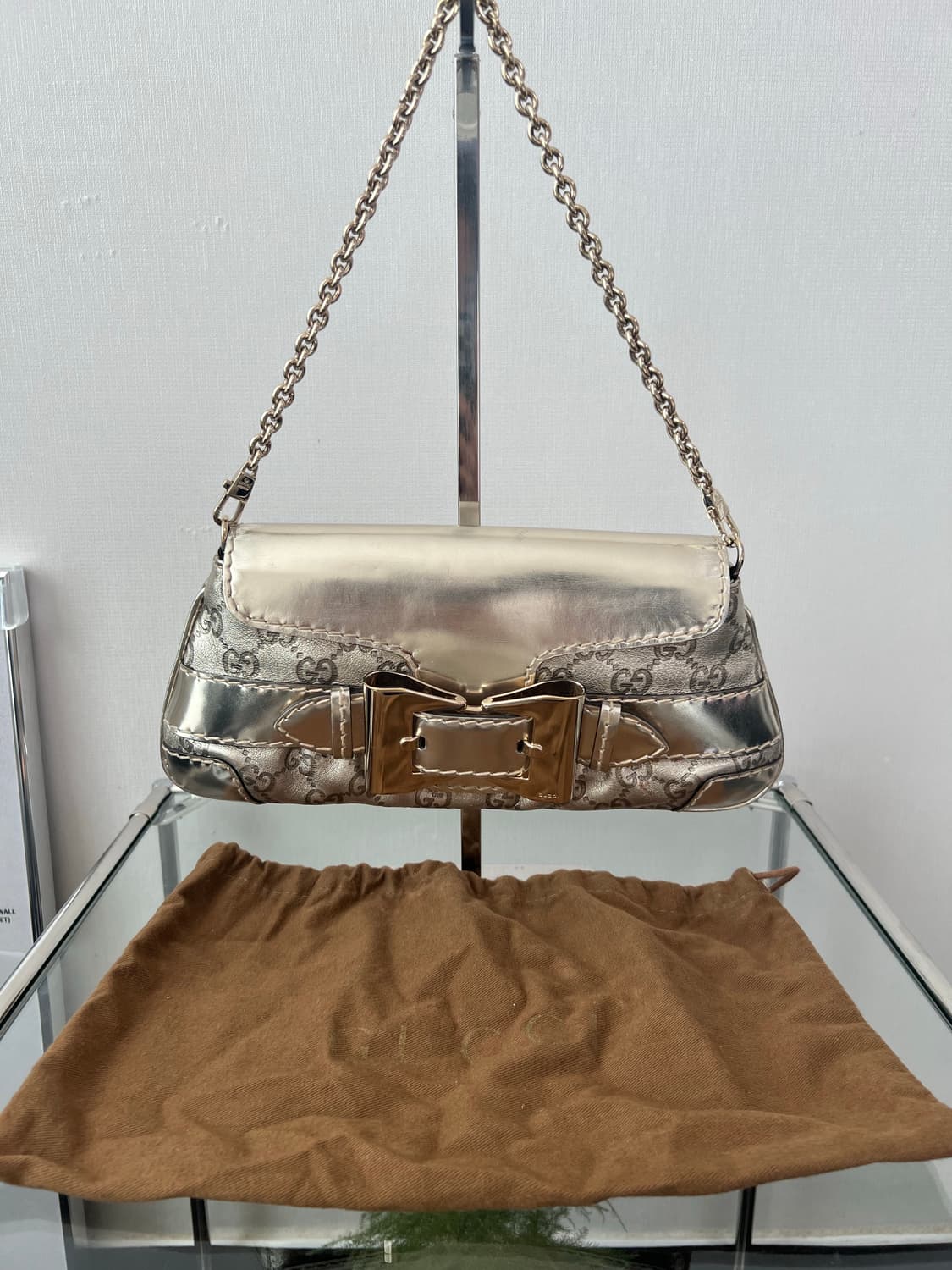 구찌 구찌시마 퀸 보우 체인 숄더백 Y2K 상품이미지2