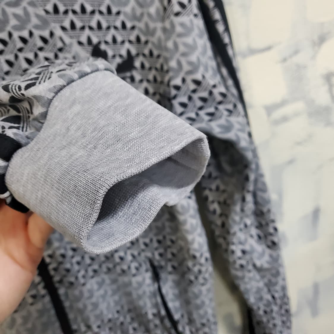 아디다스 트레포일 패턴 후드집업 그레이  상품이미지5