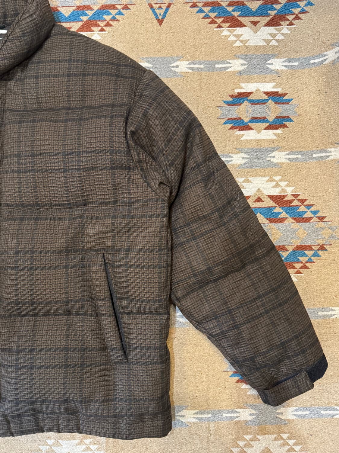 [M][100] 저널스탠다스 테크 트위드 그랜체크 다운자켓 브라운  상품이미지3