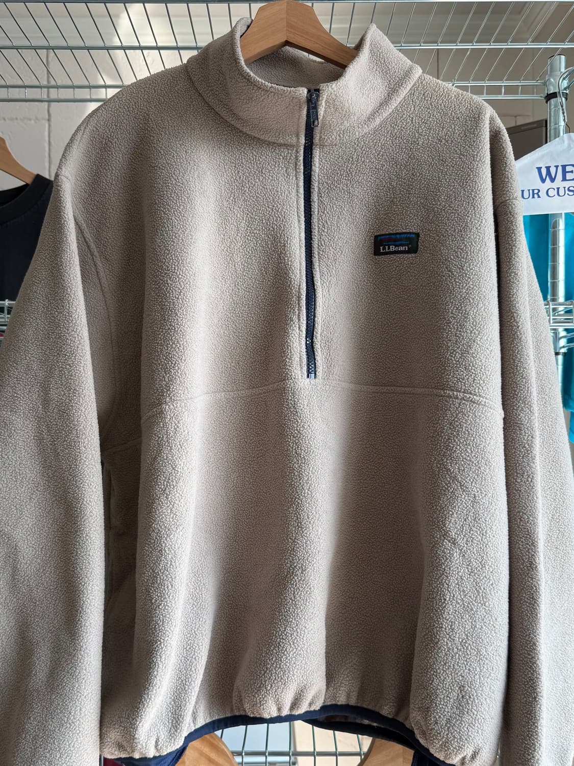 90s L.L.Bean 플리스 하프 집업 오트밀 상품이미지1