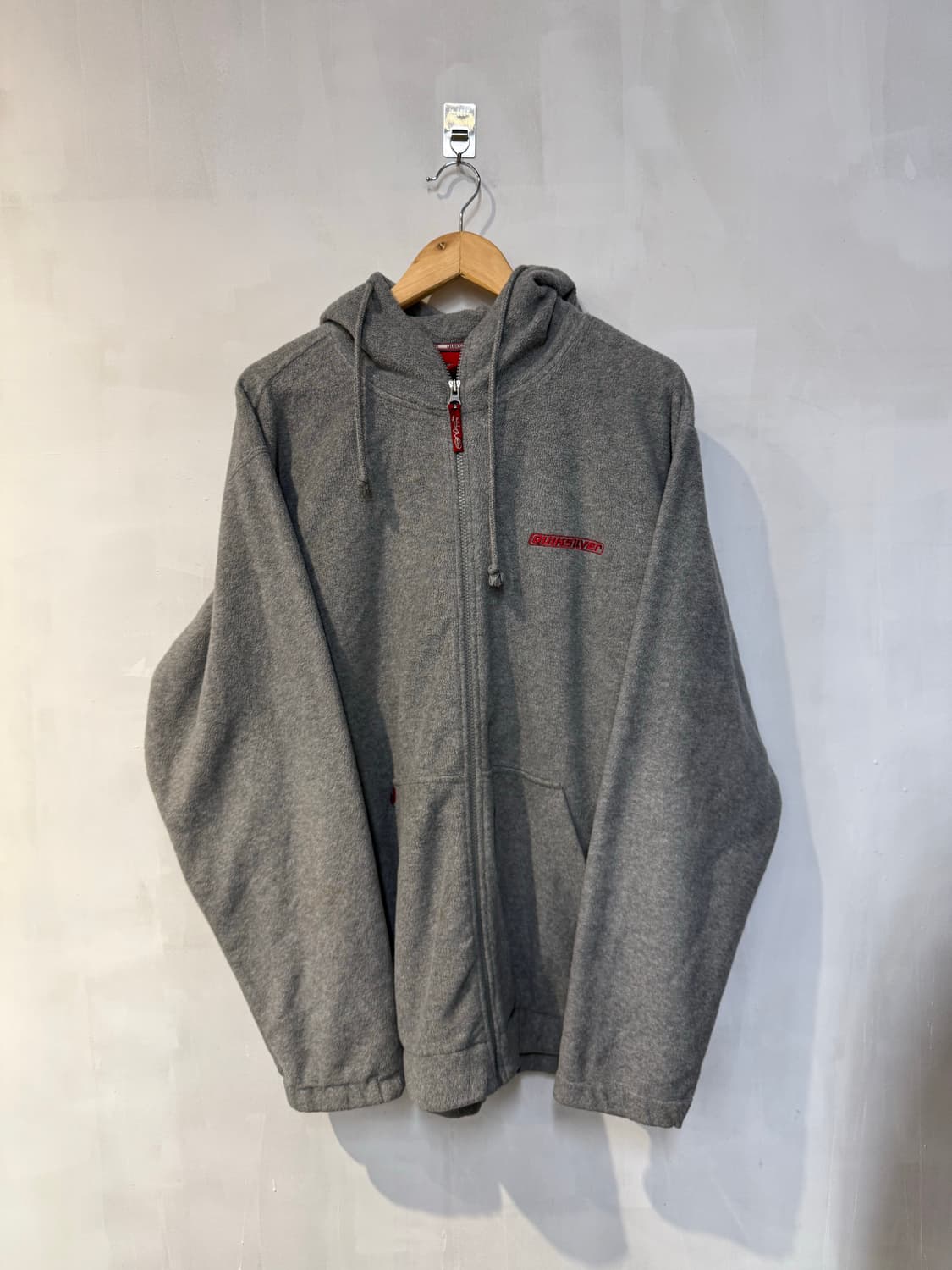 퀵실버 그레이 플리스 후드집업 상품이미지1
