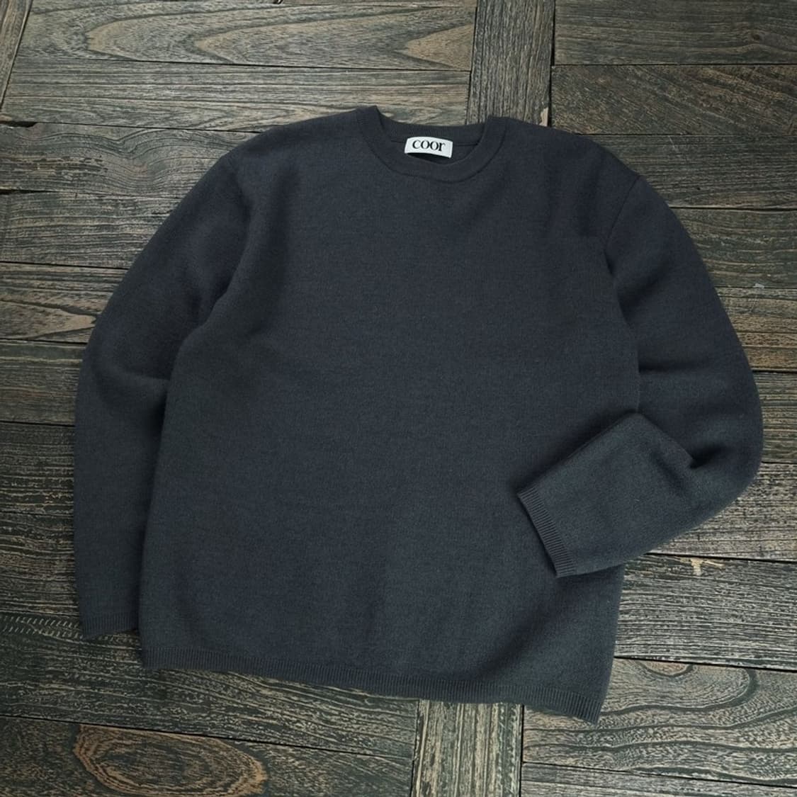 [쿠어] 미니멀 루즈핏 크루넥 니트 M18696 상품이미지1