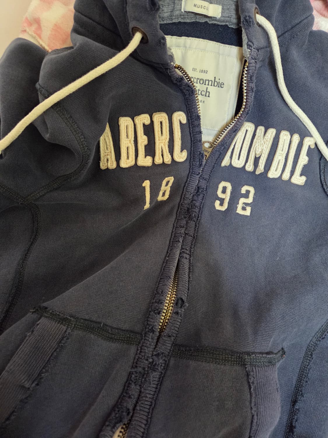 아베크롬비 빈티지 후드집업 네이비 S 상품이미지4