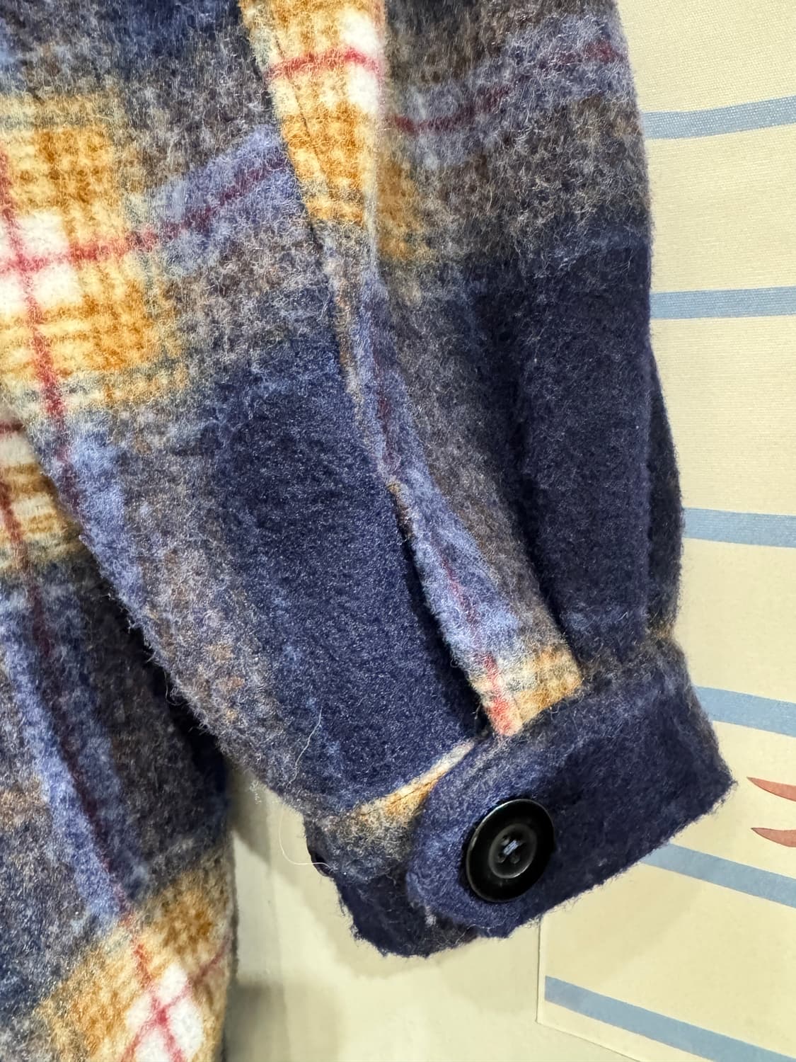 vintage 모헤어 오버핏 롱 체크코트 상품이미지6