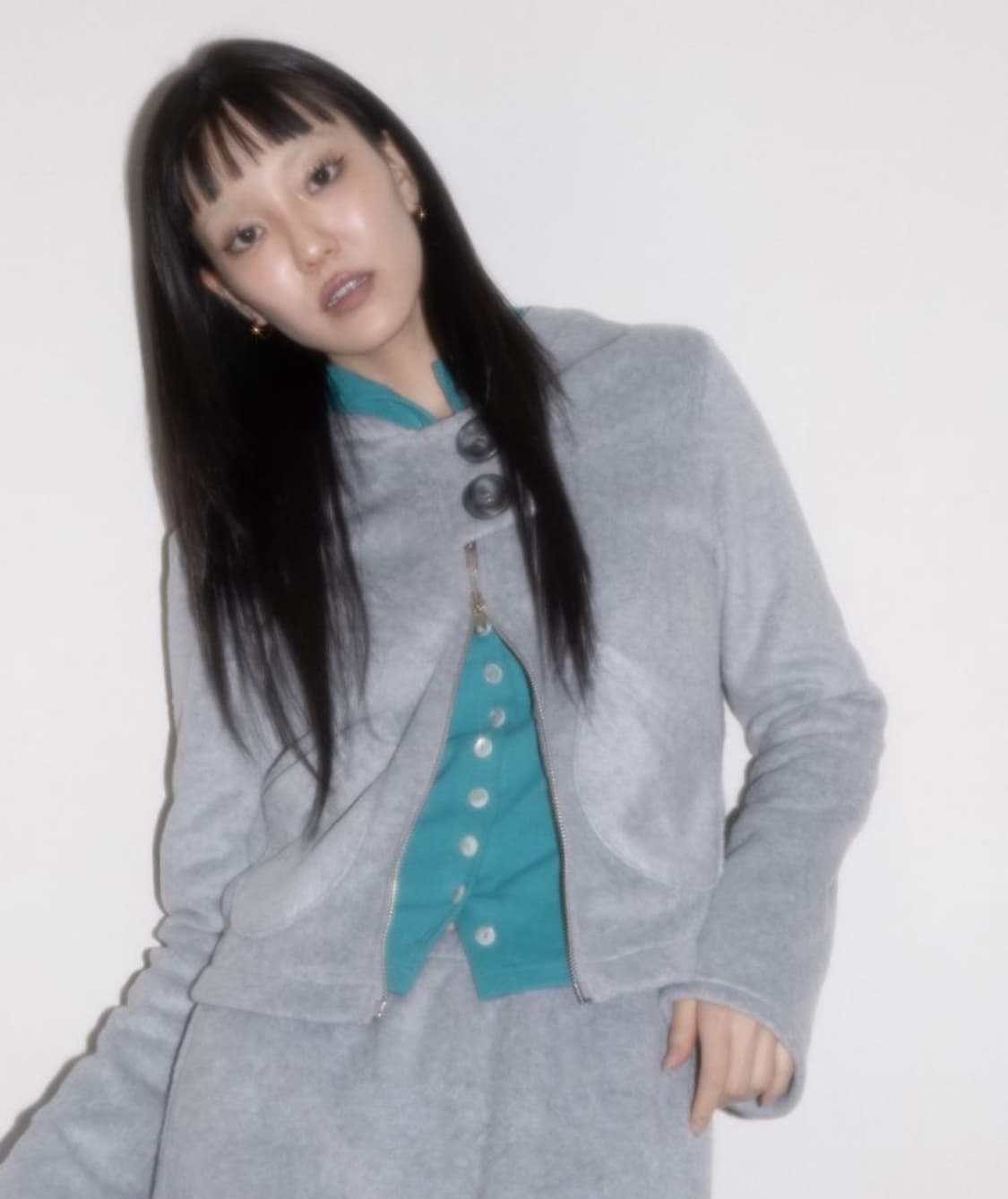 Pocket Fleece Hoodie Jacket [Grey] 상품이미지1