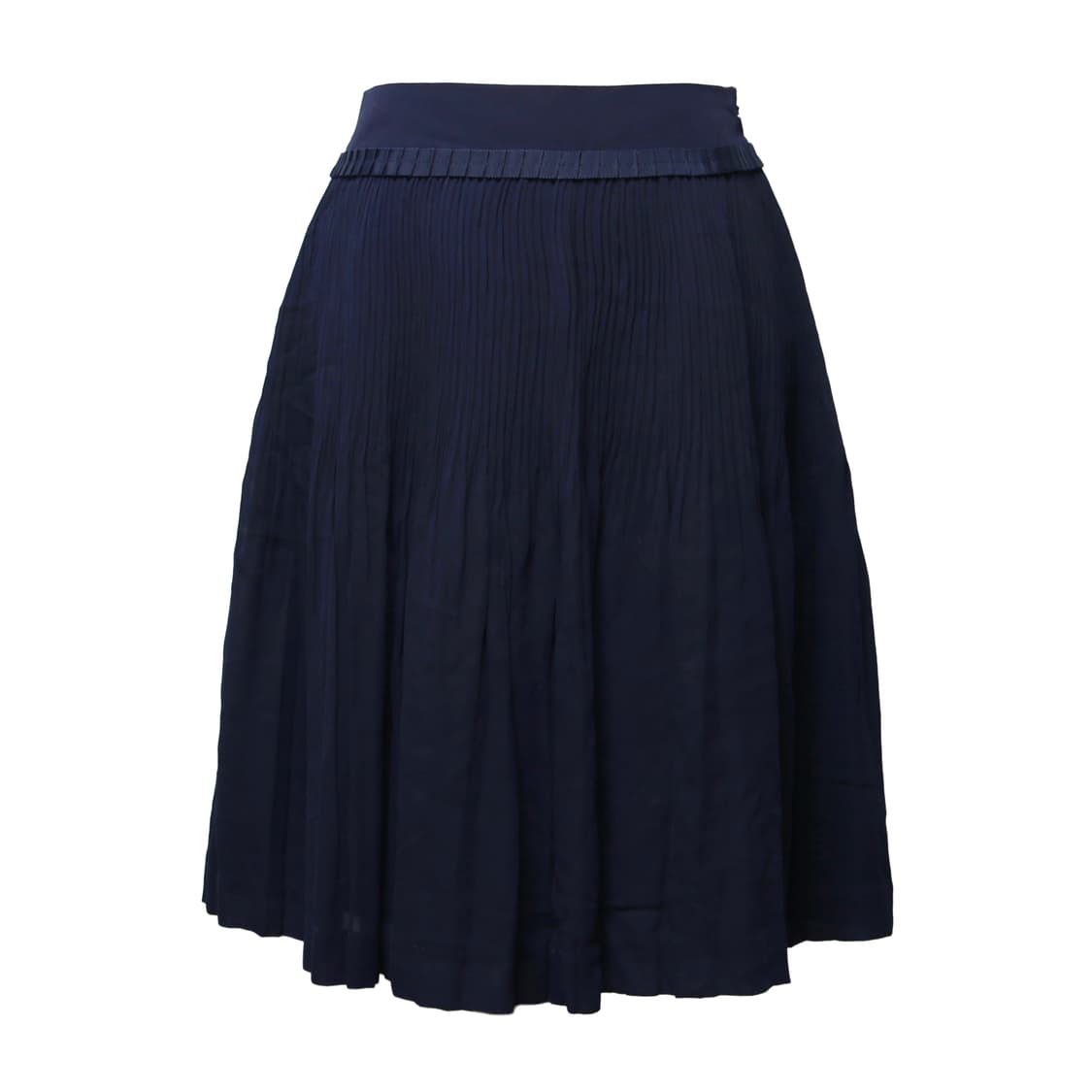 Navy Pleated Midi skirt 상품이미지1