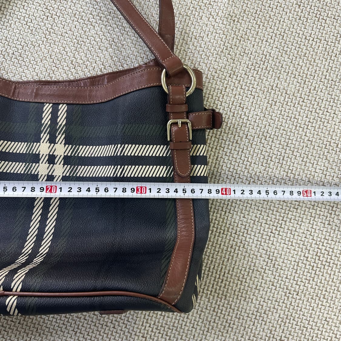 실측확인 빈폴체크 패턴 숄더백 0415D 상품이미지3