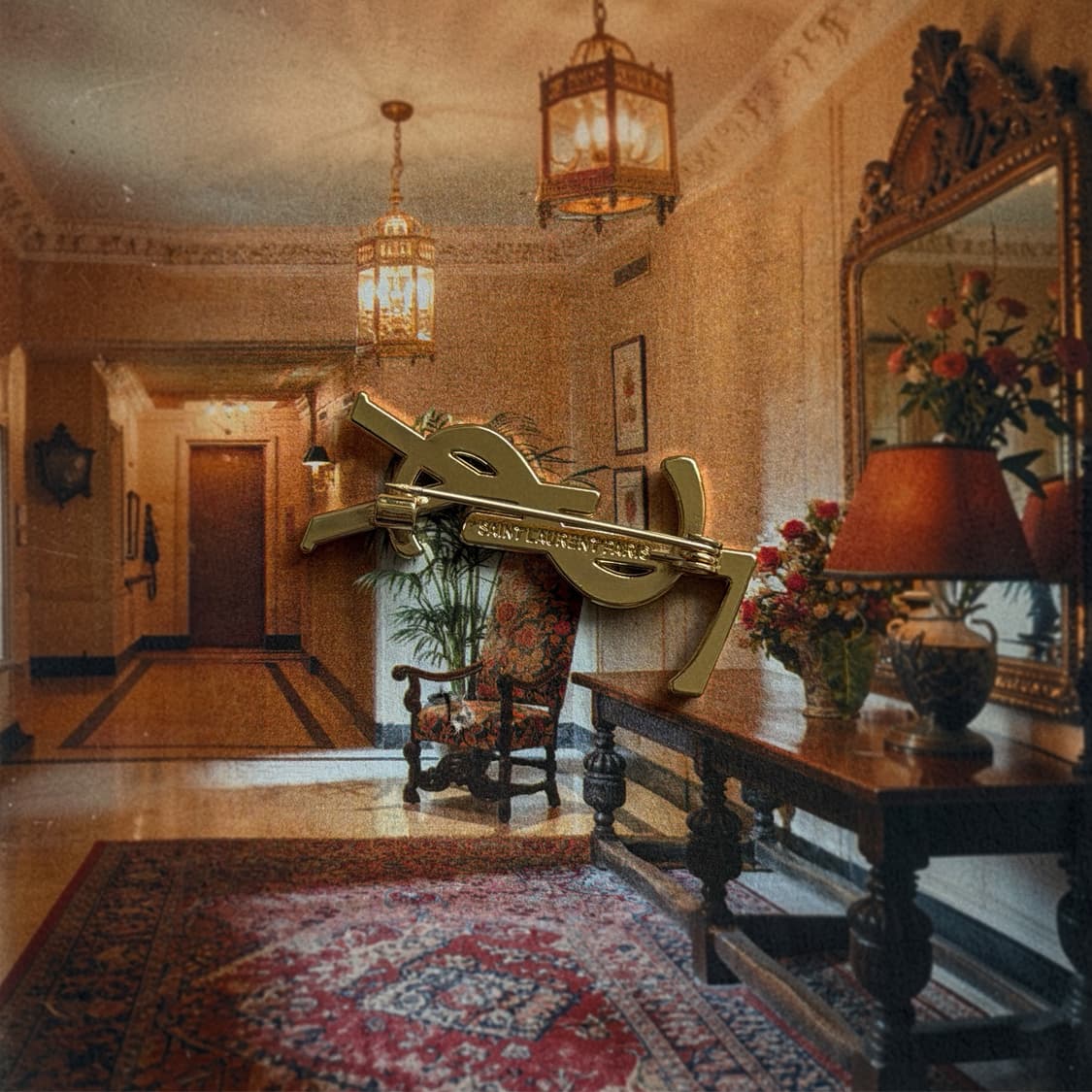 YSL 클래식 골드 브로치 빈티지 브로치 업사이클링 브로치 상품이미지3