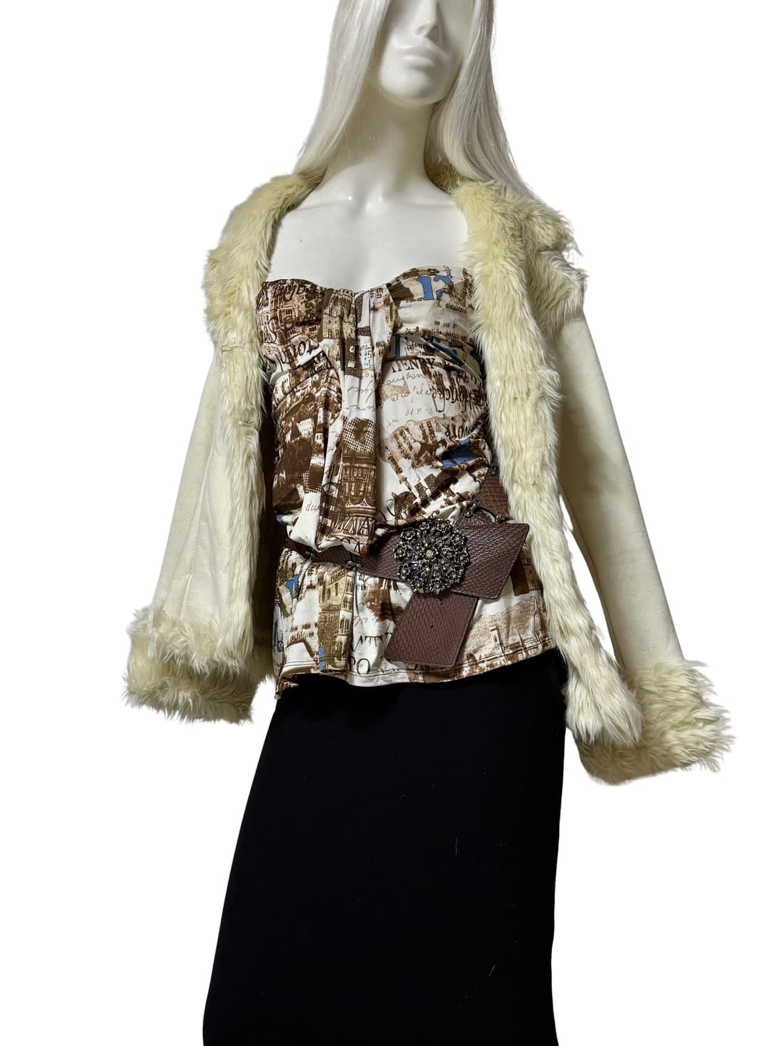 핀터레스트 무드 y2k 페이크 퍼 코트 상품이미지1