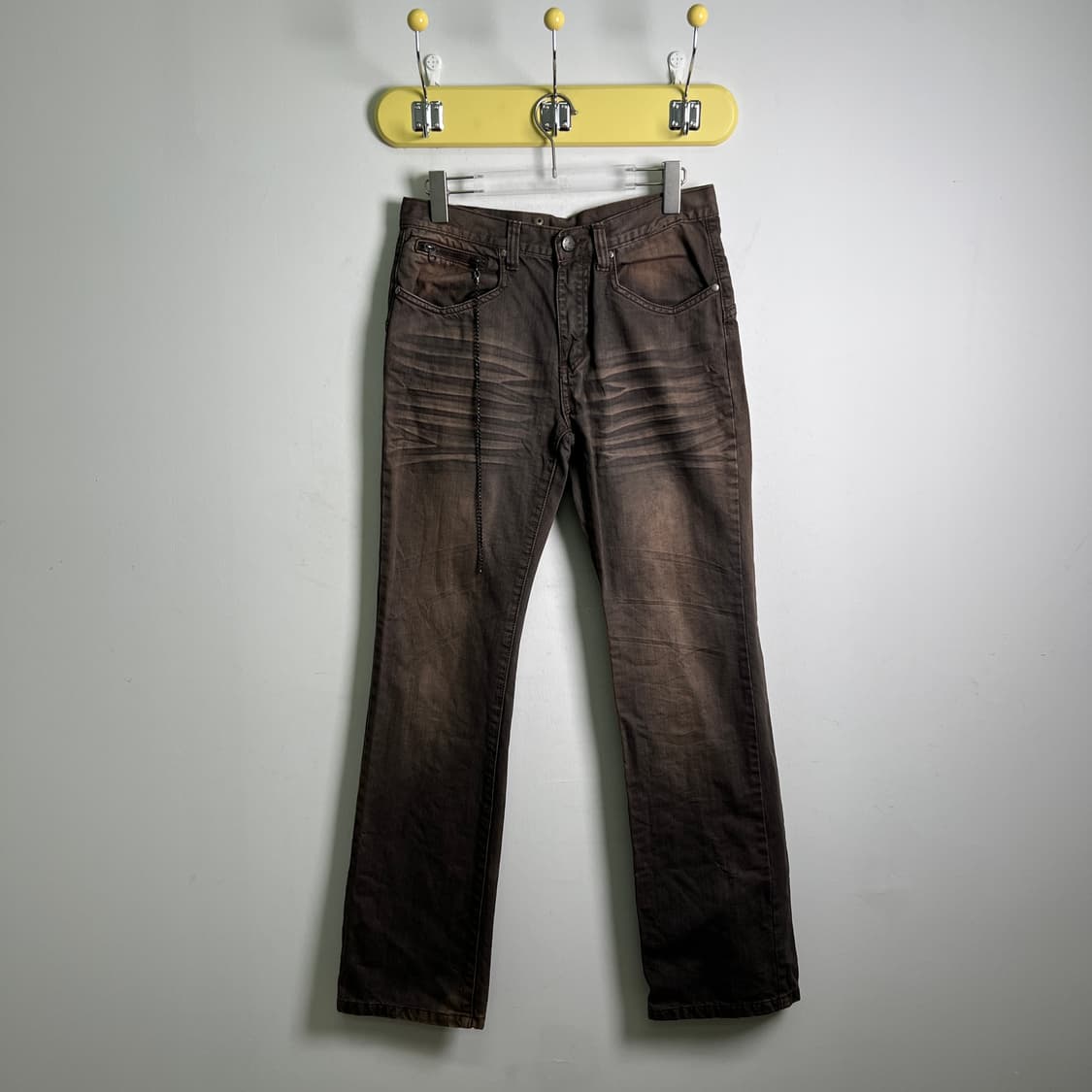 REGIEVO 레지에보 브라운 워싱 체인 데님 팬츠 31 상품이미지1