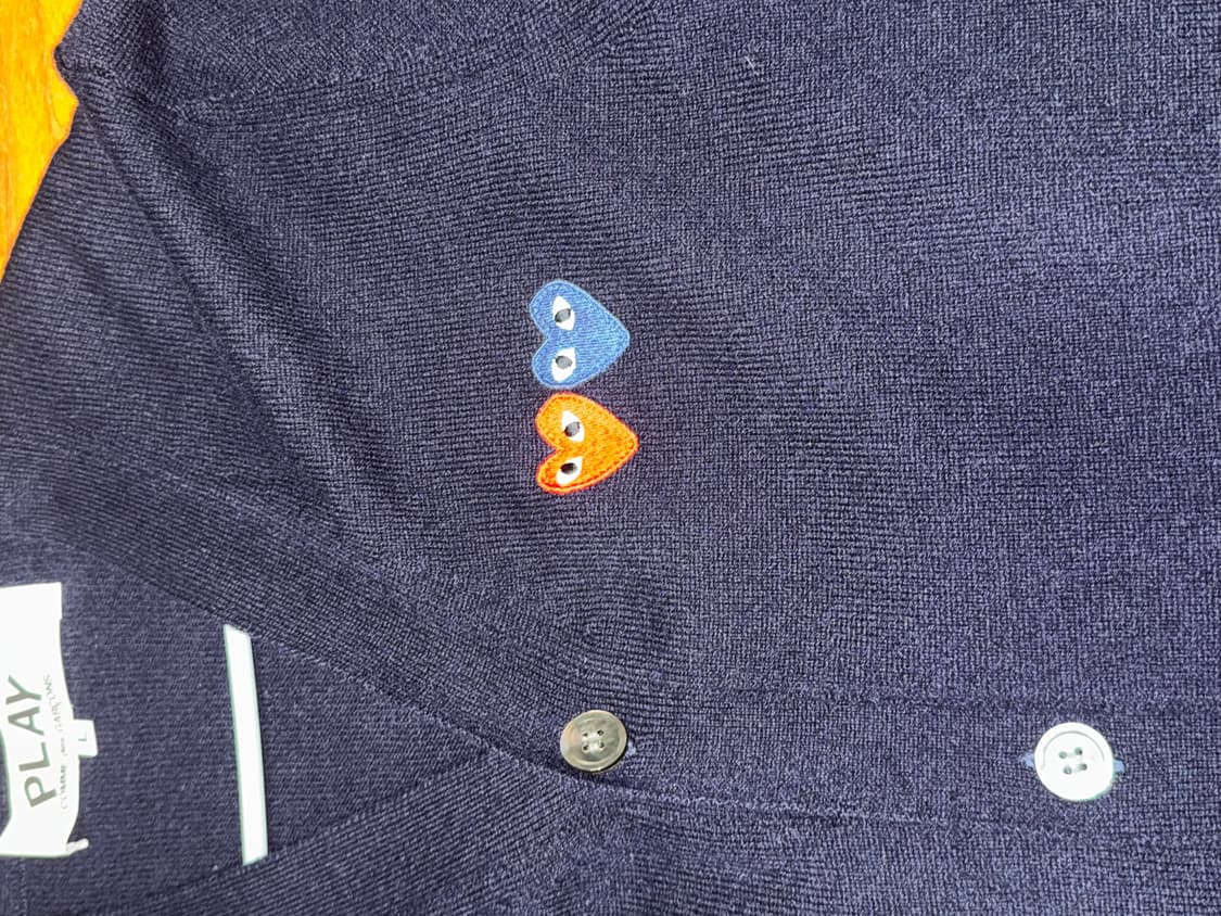 꼼데가르송 더블 하트 가디건 네이비 상품이미지4