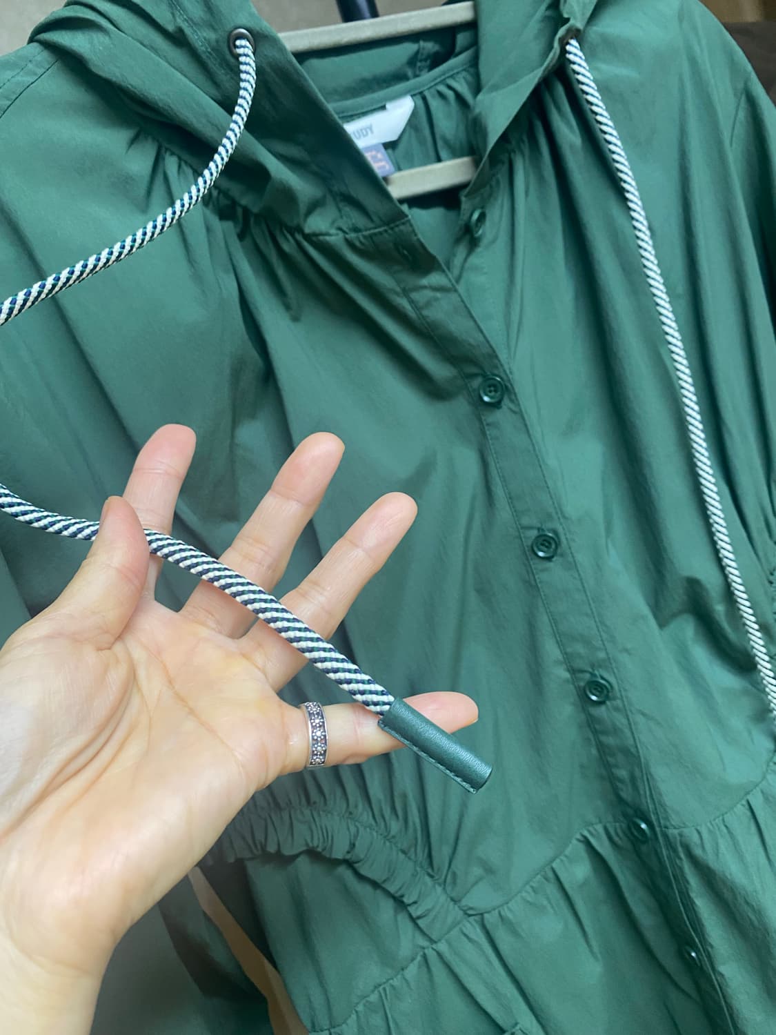 JUCY JUDY 그린 후드 롱 원피스 S 상품이미지4