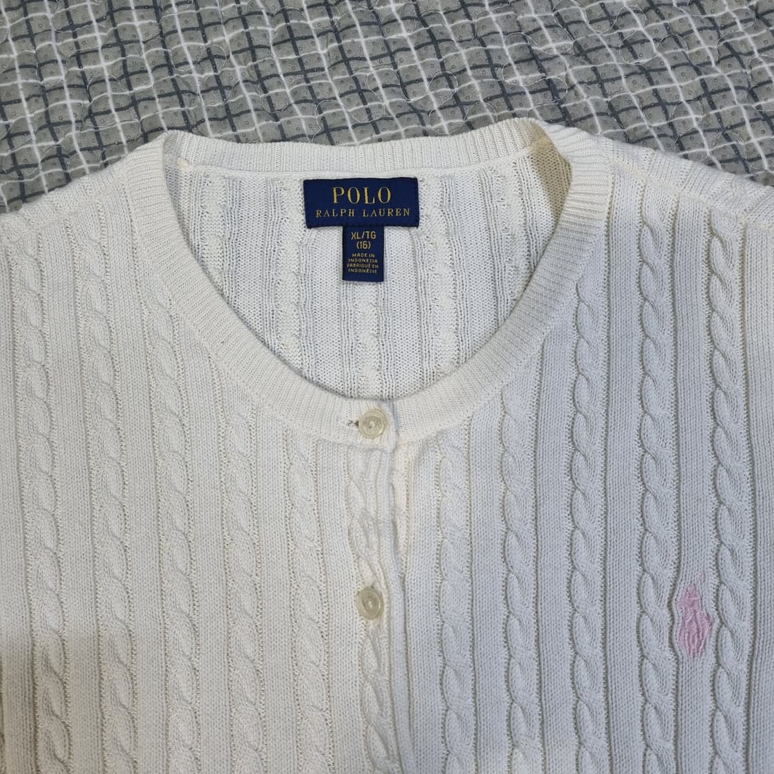 폴로 랄프로렌 케이블 니트 가디건 화이트 상품이미지1