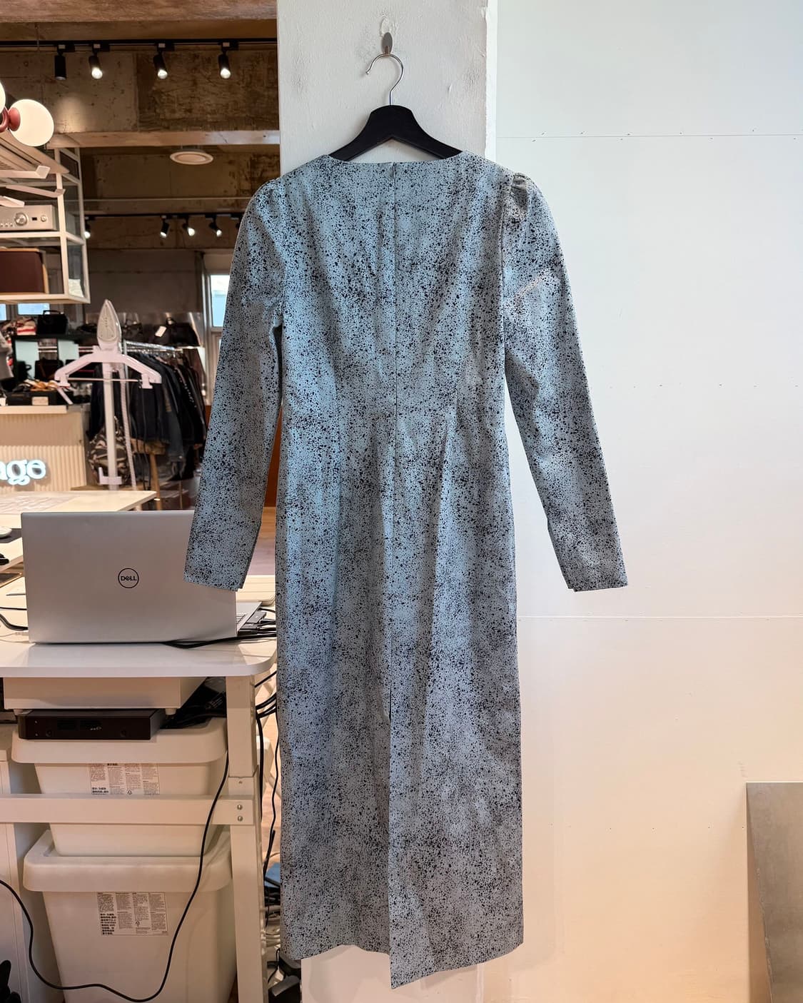 한킴 블루 패턴 롱원피스  상품이미지5