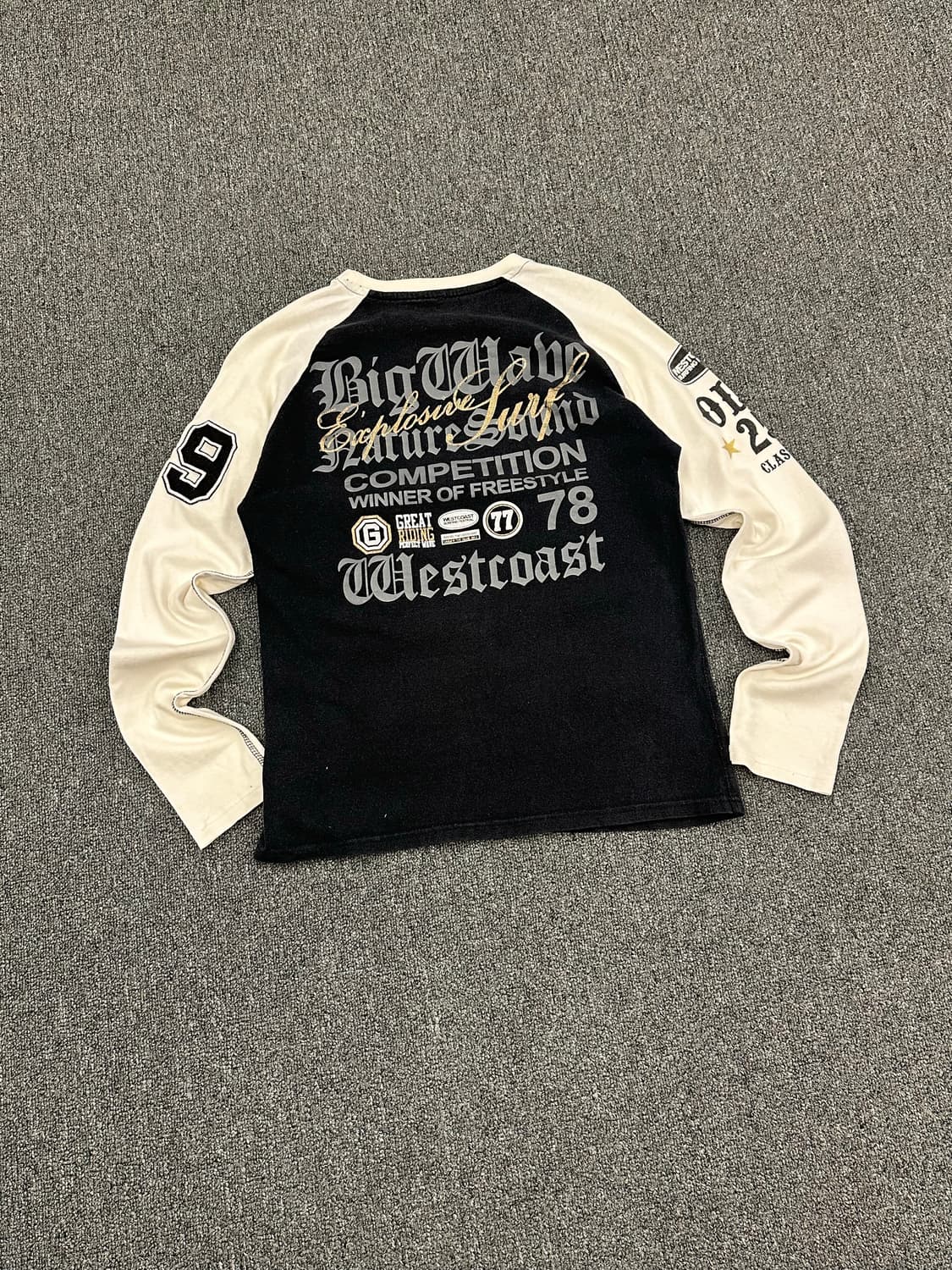 M)Japanese vintage 여성 프린팅 패치 롱슬리브 상품이미지4