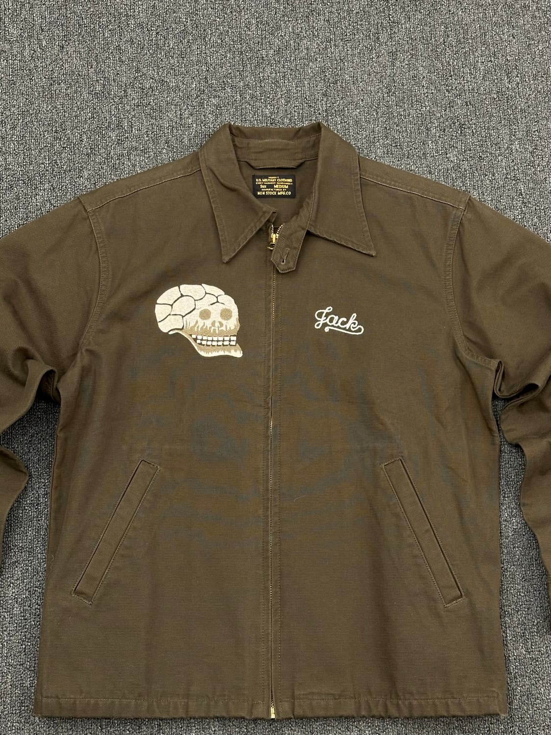 M)오리지널 U.S.밀리터리 OG-507 스컬 자수 포인트 집업 자켓 상품이미지4