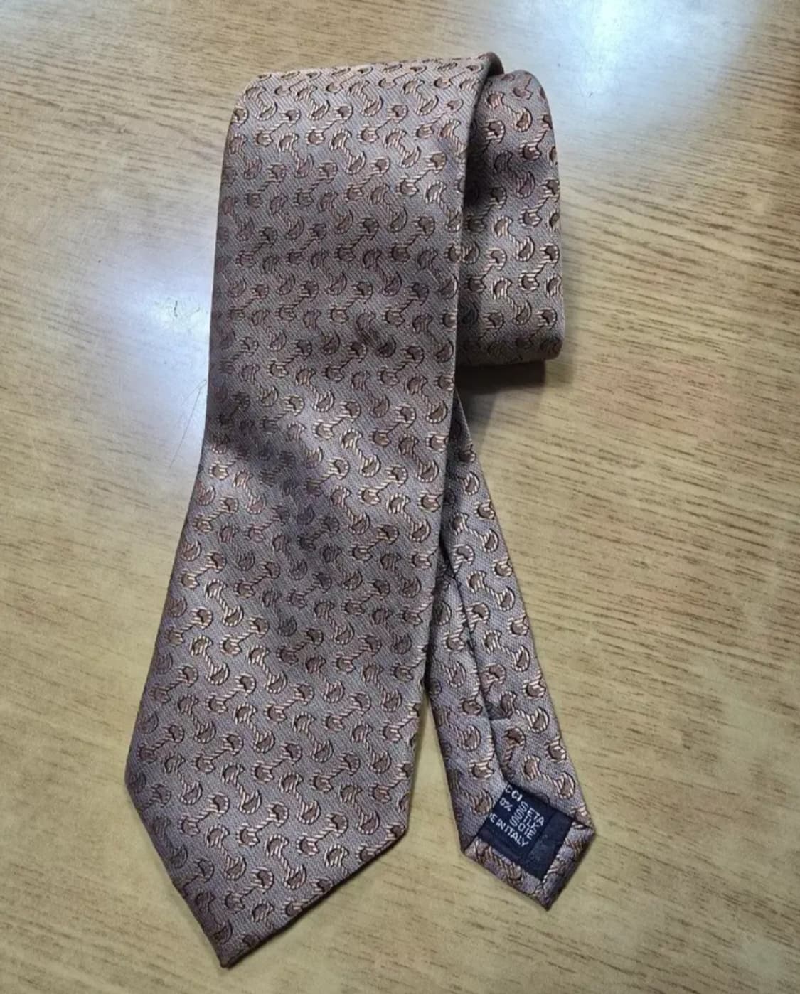 구찌 실크 남성 넥타이 브라운 패턴 상품이미지1