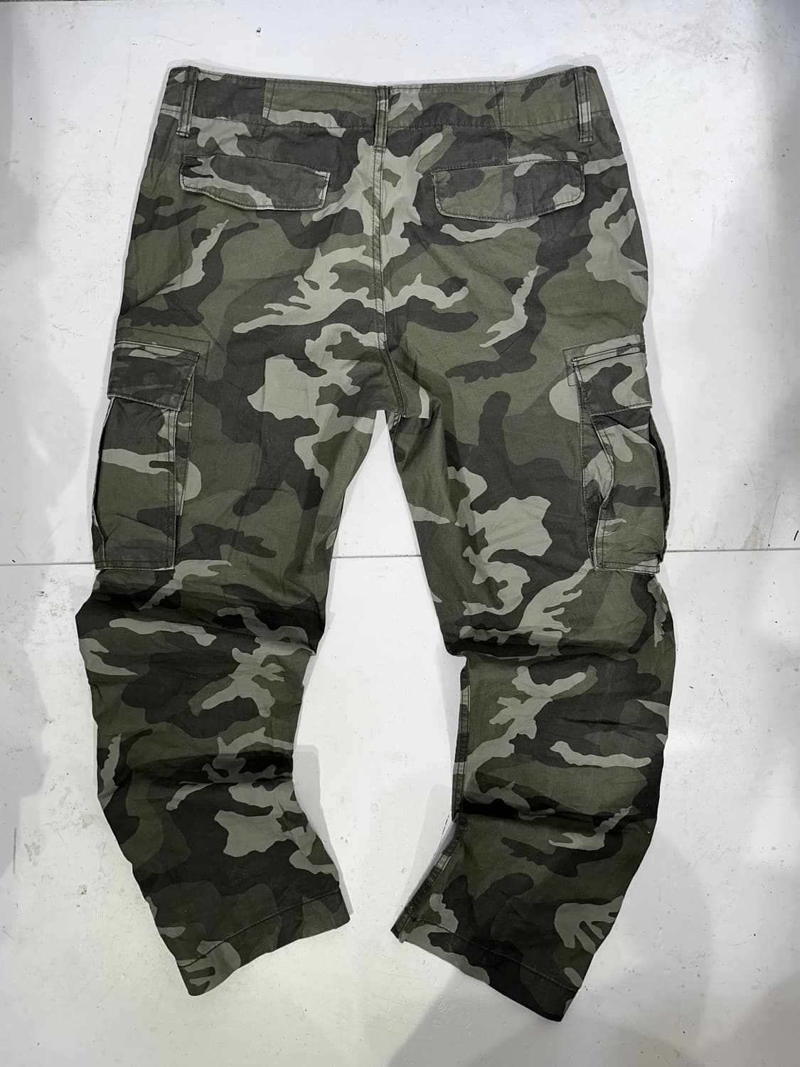 빈티지 카키 카모 와이드 카고 팬츠  상품이미지5