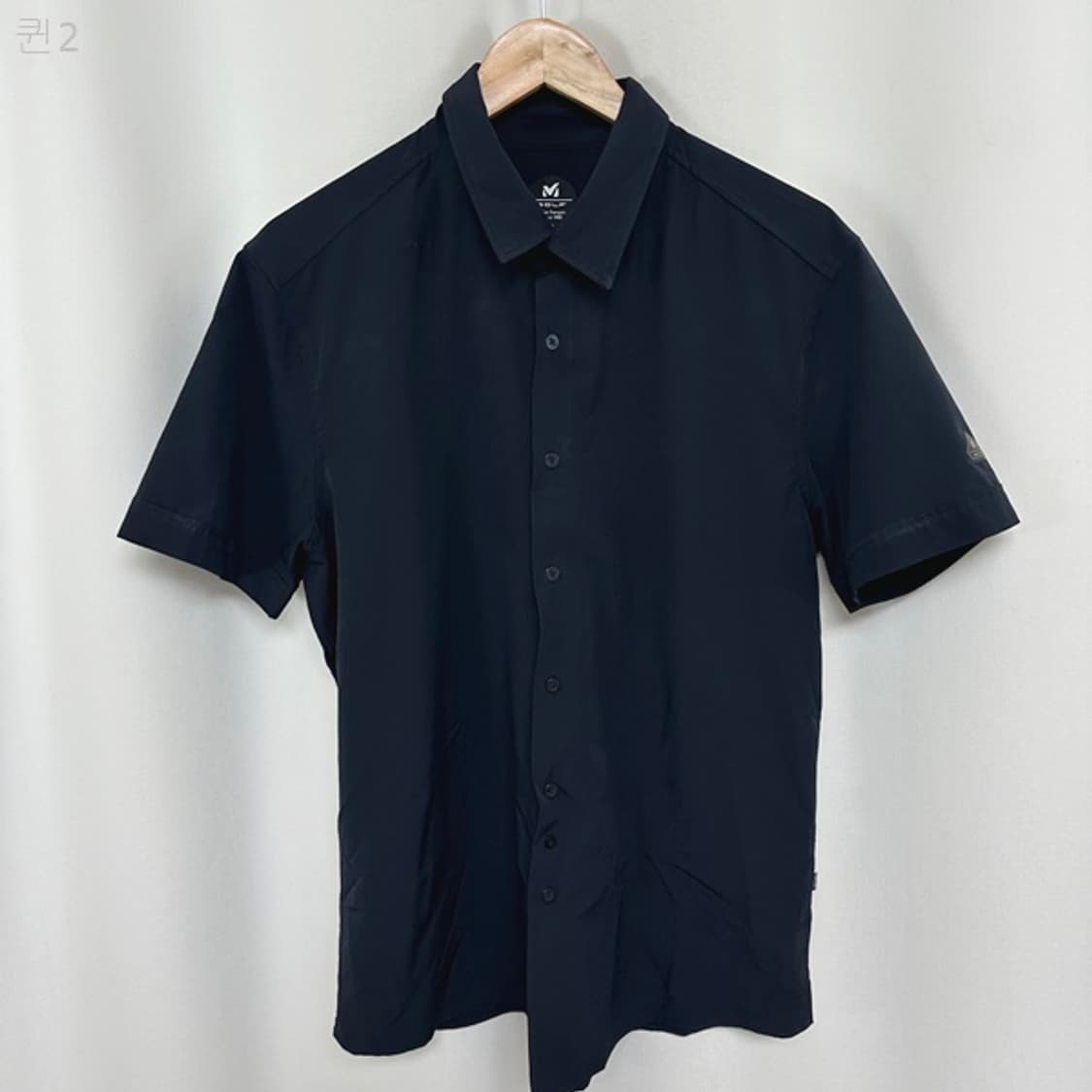 밀레골프 남자 스판 시원한 셔츠 반팔티 검정 105 상품이미지1