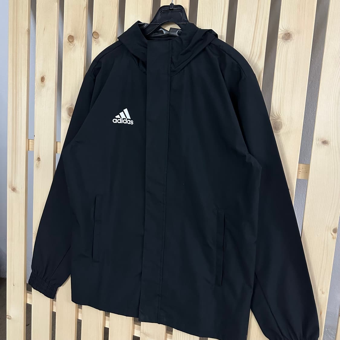 (S) 아디다스 블랙 후드 바람막이 자켓 상품이미지2