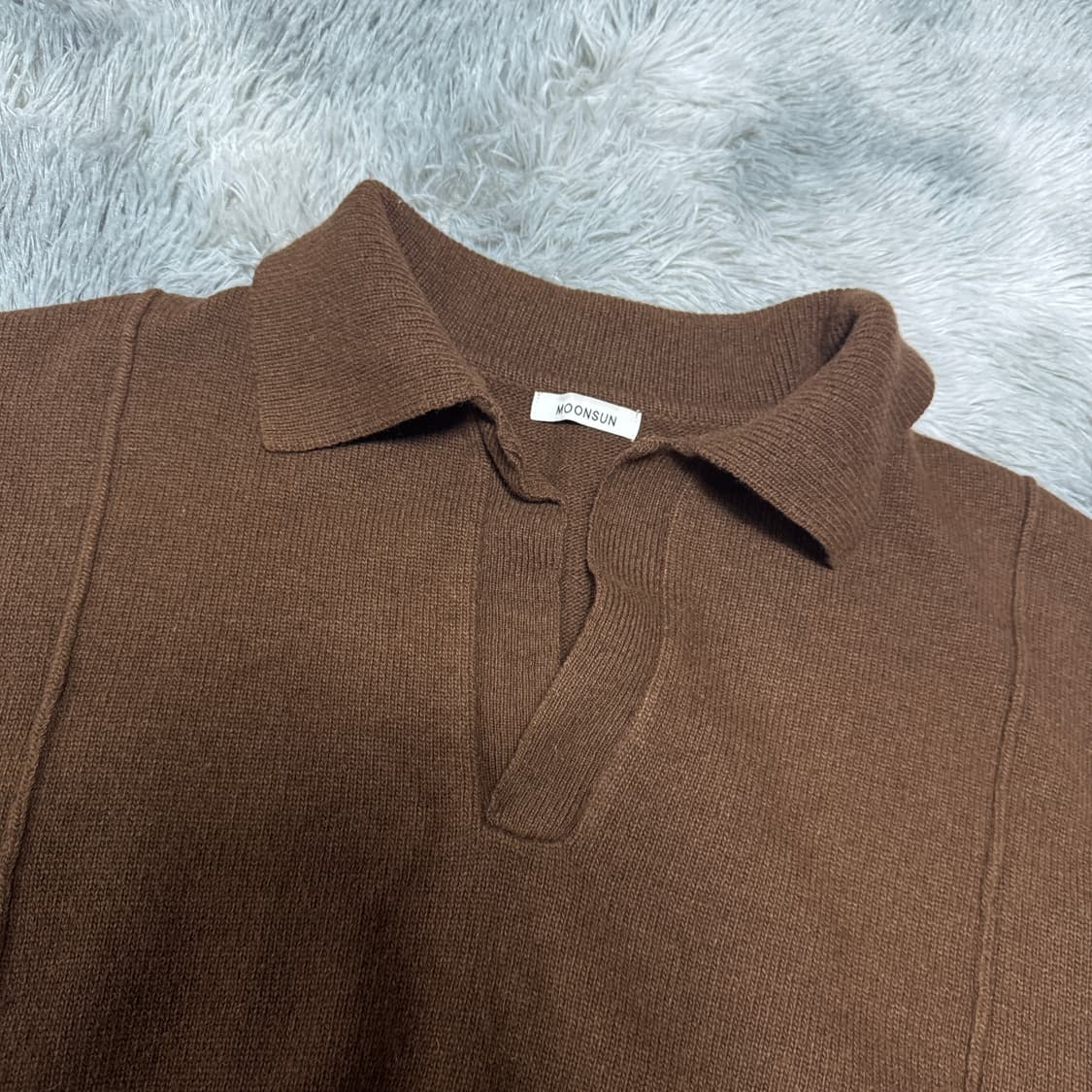 문선 램스울 핀턱 카라 니트 남녀공용 상품이미지4