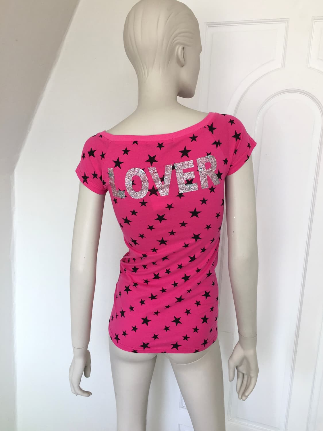 Hot Pink Star Print Long Slim-Top 상품이미지4