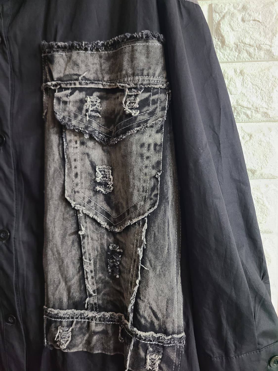 데님패치 롱셔츠(라지) 상품이미지10