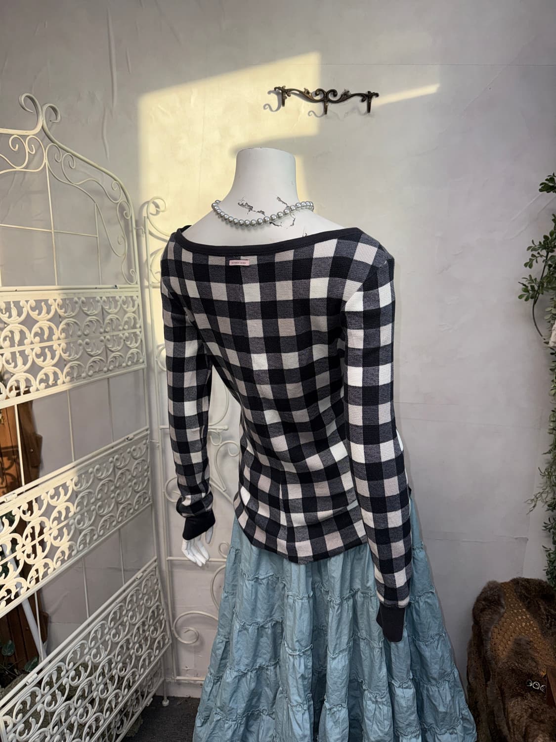 Victoria’s Secret check loose button 긴팔티 상품이미지8