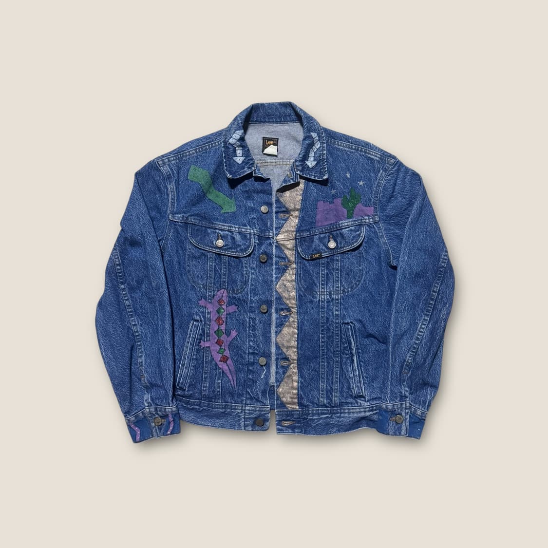 90s Lee 아트 프린팅 데님 자켓 M (40) 상품이미지1
