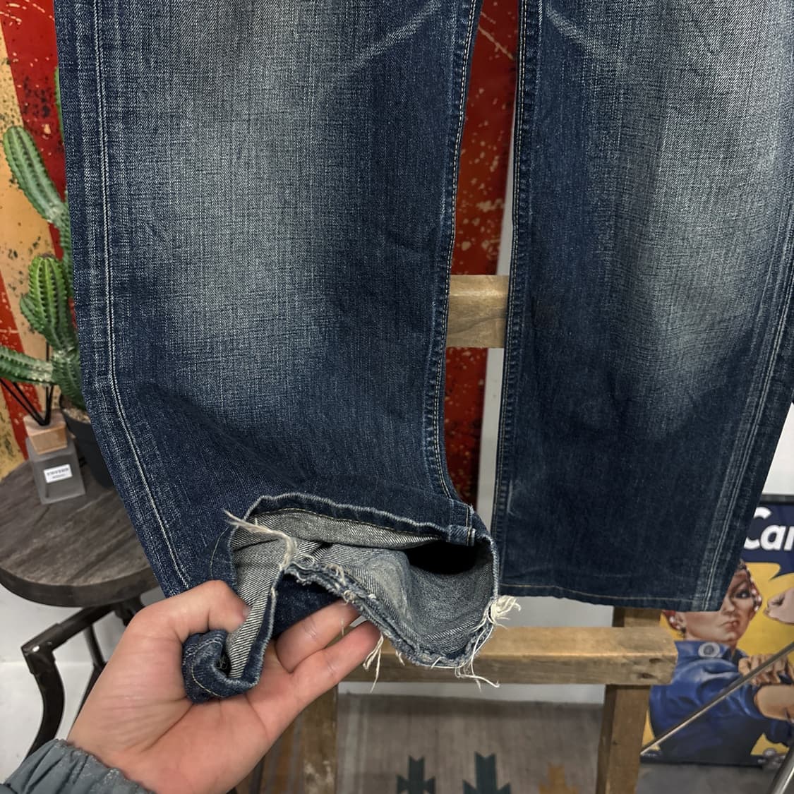 00s 리바이스 503 재팬라인 헤비워싱 데님팬츠 다크인디고 N1197 상품이미지4