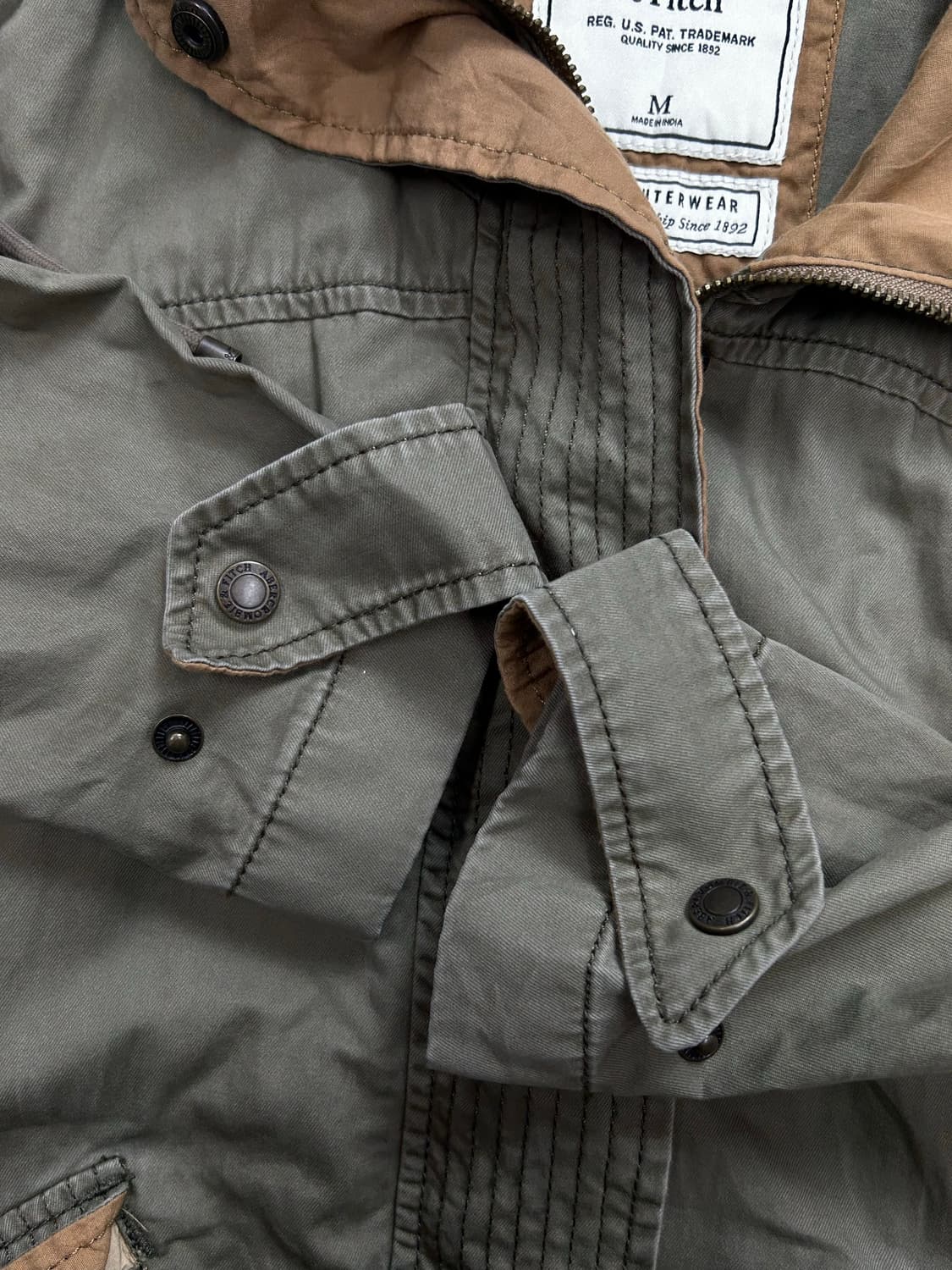 아베크롬비 카키 후드 야상 자켓 M 상품이미지7