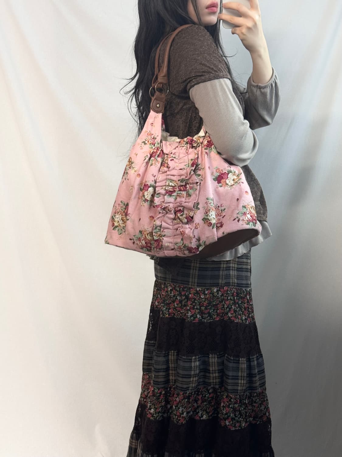(미사용) 플로럴 프릴 디테일 숄더백 상품이미지6