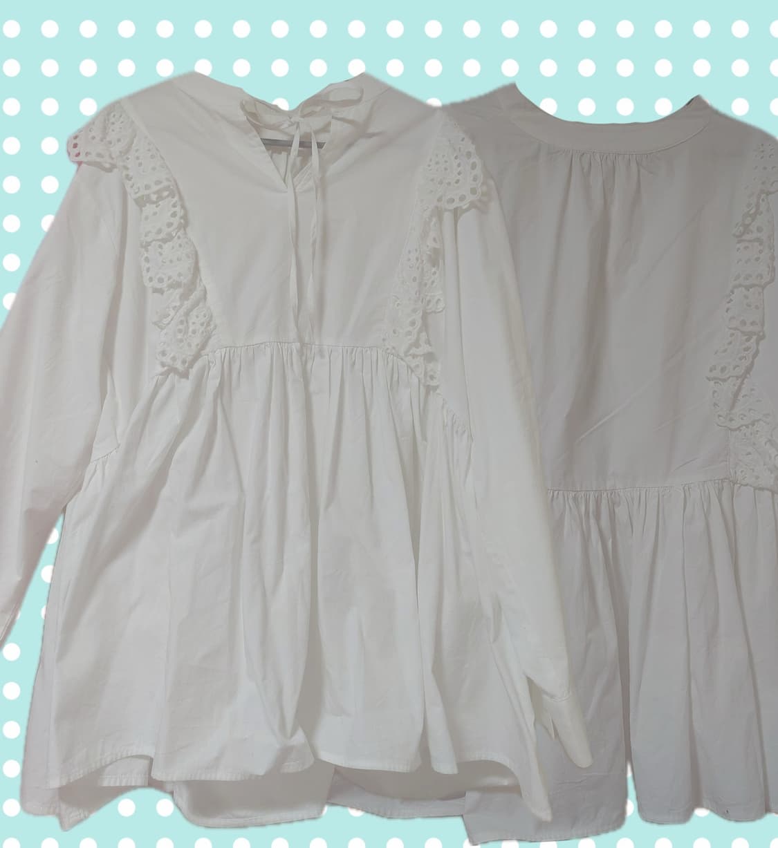 모리걸 빈티지 카라 롱 블라우스  상품이미지1